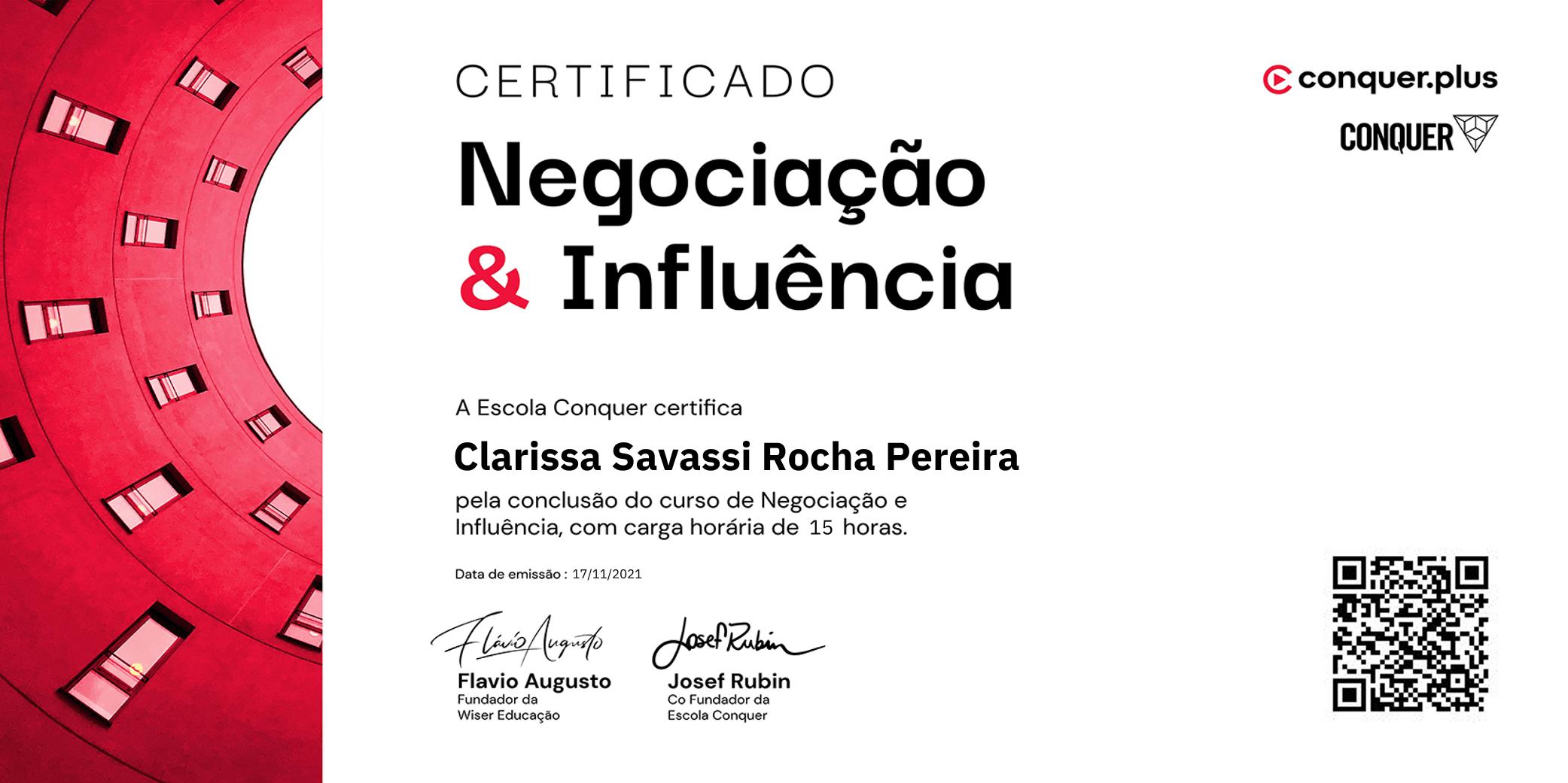 Certificado de Negociação e Influência